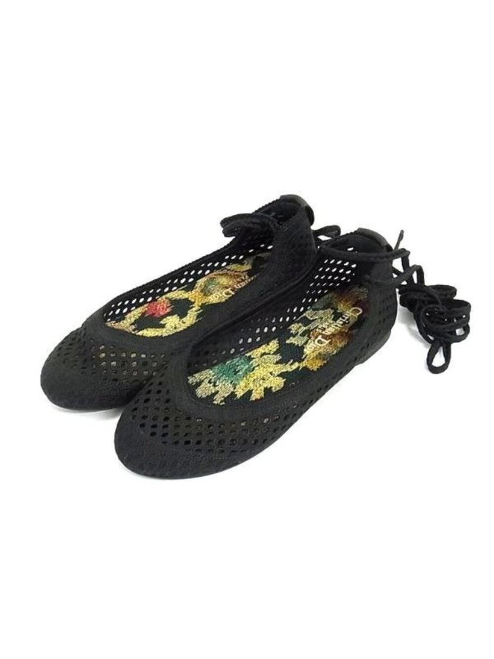 Dior Poeme Canvas Flat Shoes